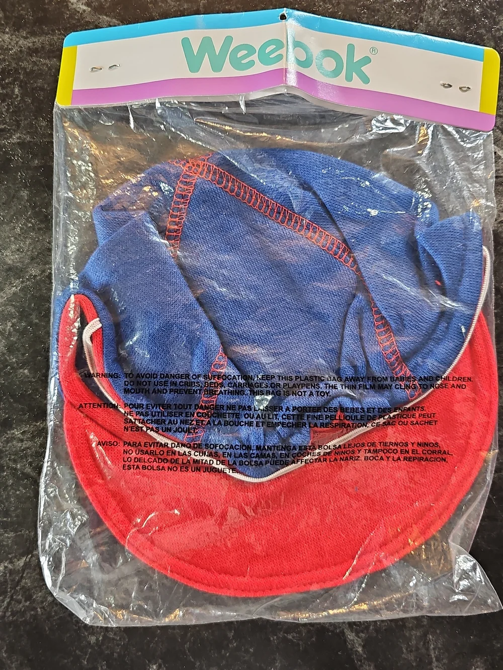Vintage Weebok By Reebok Blue and Red Cap with Logo Baby Hat NIP 80s 90s